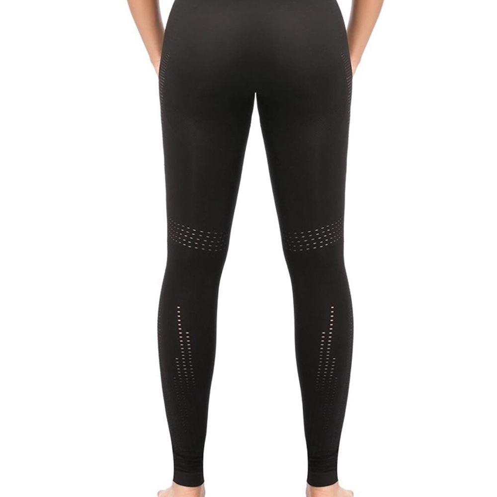 Black Cut Out Workout Pants - Picture 4 of 5